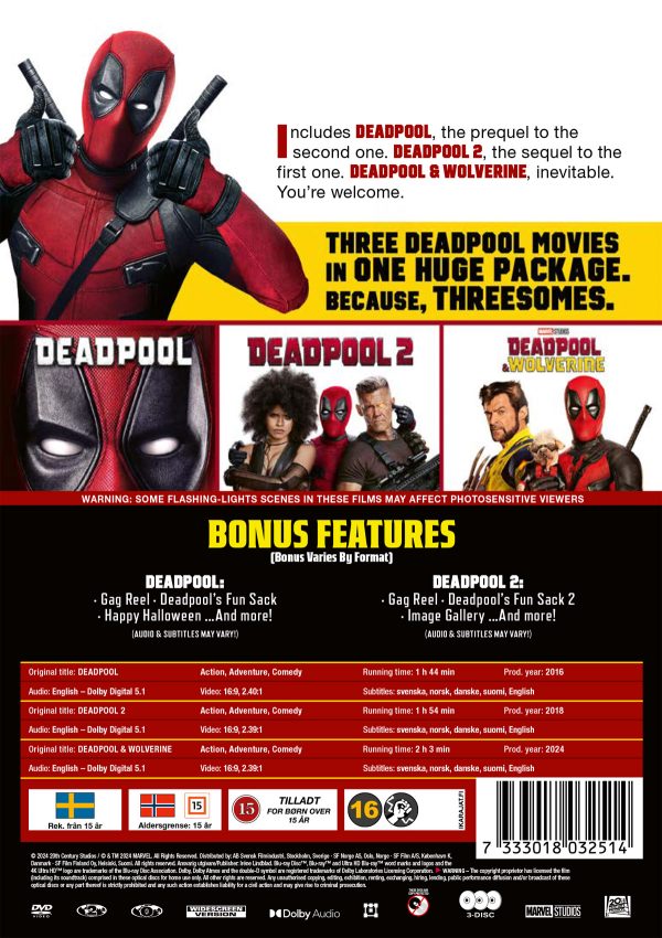DEADPOOL 1-3 MOVIE COLLECTION (3 disc) DEADPOOL 1-3 MOVIE COLLECTION (3 disc)